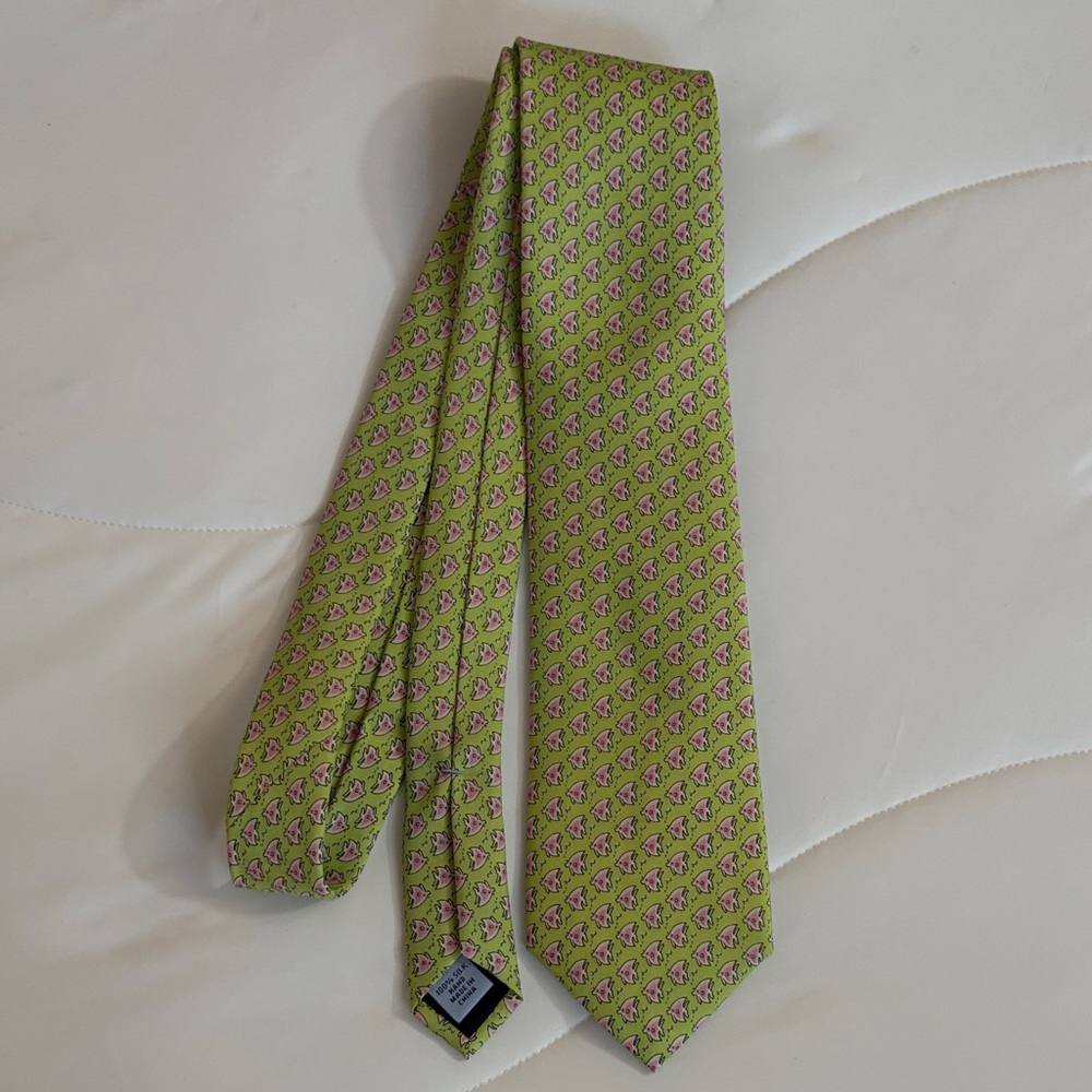 Green and Pink Patterned Men's Tie